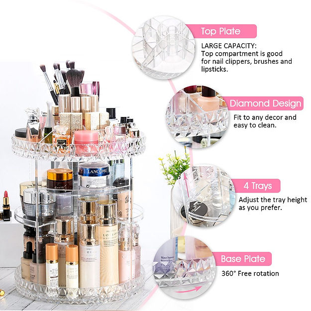 Cosmetic Organizer Diamond 360 Rotation