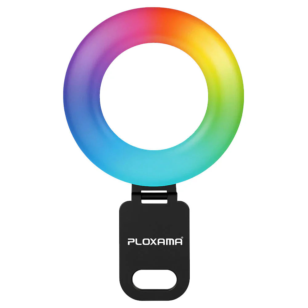 Plokama U20 PRO RGB 10 Colours Phone Clip With Mirror LED Selfie Ring Light
