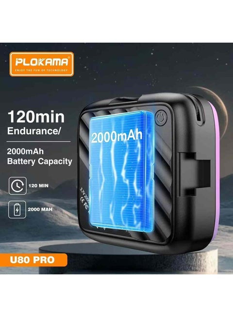 Portable RGB Flash Light Plokama U80 Pro Mini LED Photography Light R18 Video Light for Mobile Phone Laptop Camera