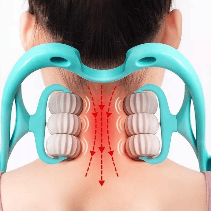 6 Wheel Dual Pressure Neck Pain Relief Massage Roller - Acupressure