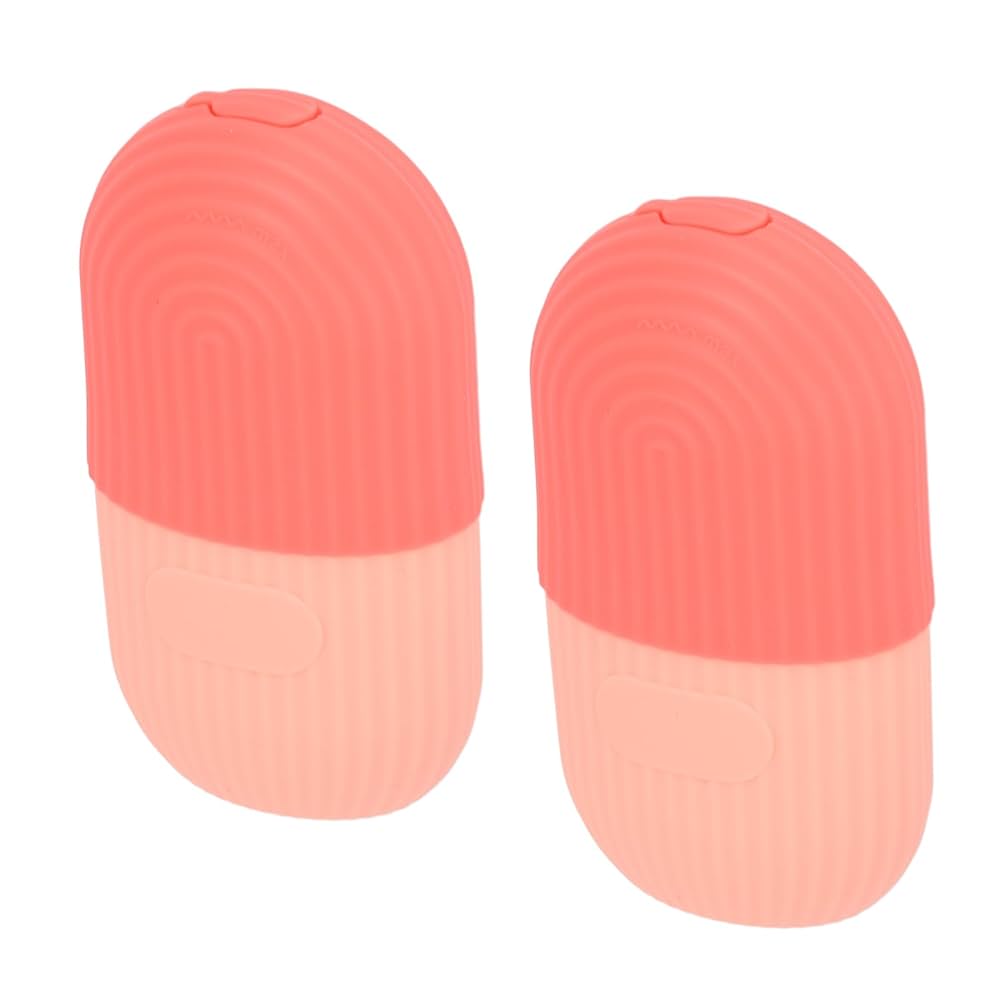 Ice Roller Mold, 2pcs Portable Easy To Use Shrink Pore Ice Facial Roller Soft for Women for Home (Pink)