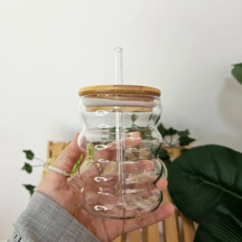 Wave Shape Glass Mug