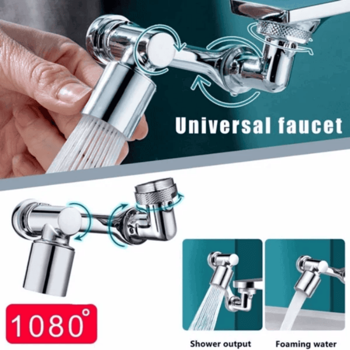 Rotating Faucet Cleaner - 1080° Adjustable with Dual Flow