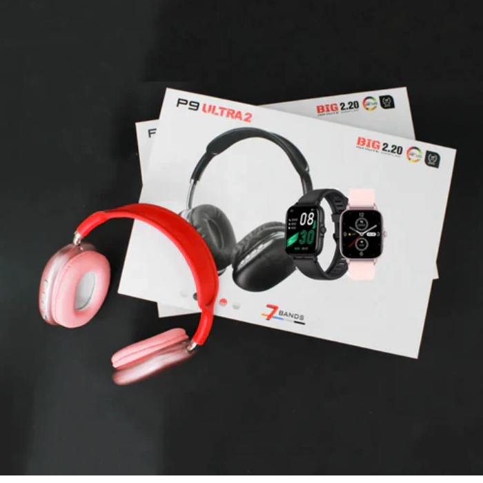 P9+ Watch Ultra 2 Combo Box with 7 Straps & Headphones